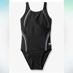 Speedo Women's Powerflex Eco Taper Splice Pulse Back One Piece Swimsuit